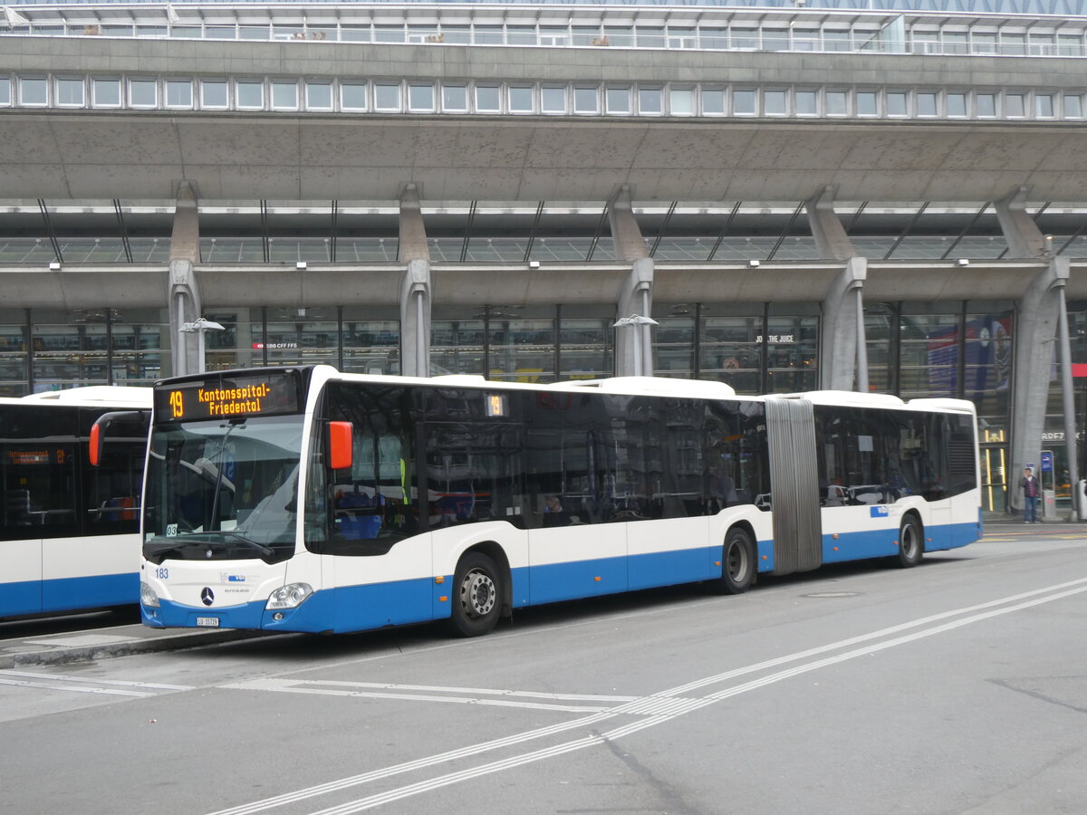 (269'023) - VBL Luzern - Nr. 183/LU 15'729 - Mercedes am 9. November 2024 beim Bahnhof Luzern