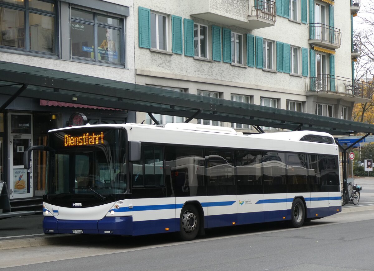 (269'060) - ZVB Zug - Nr. 162/ZG 88'162 - Hess am 9. November 2024 beim Bahnhof Zug