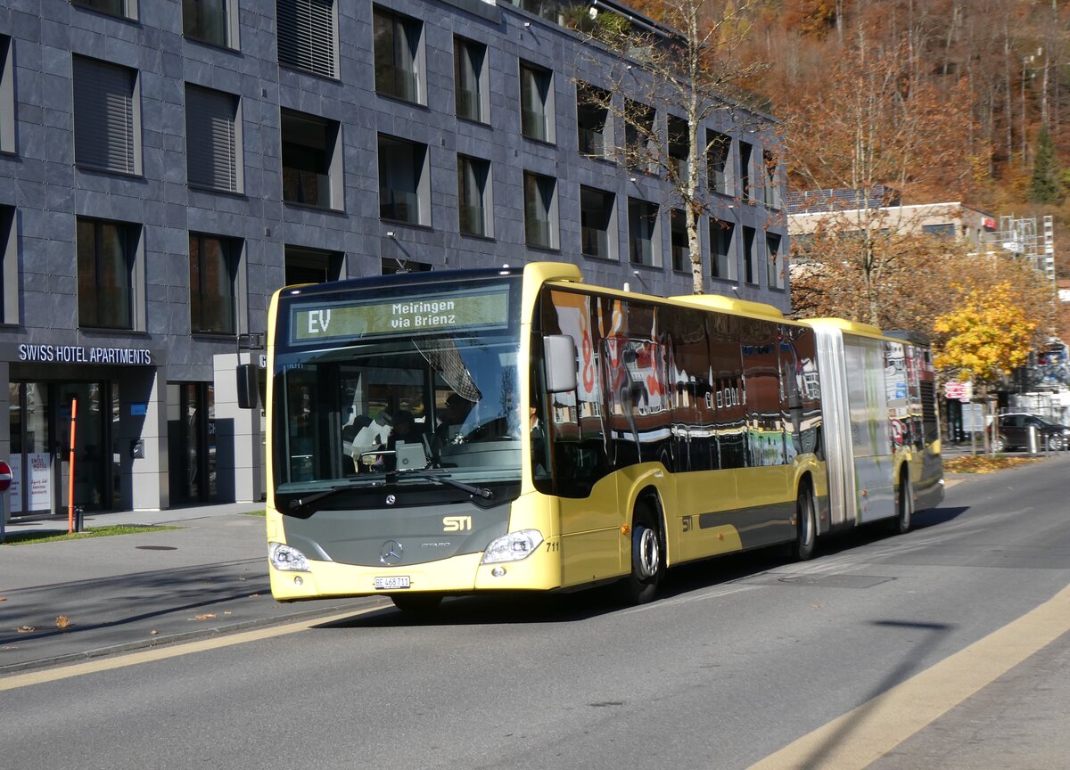 (269'157) - STI Thun - Nr. 711/BE 468'711 - Mercedes am 14. November 2024 beim Bahnhof Interlaken Ost