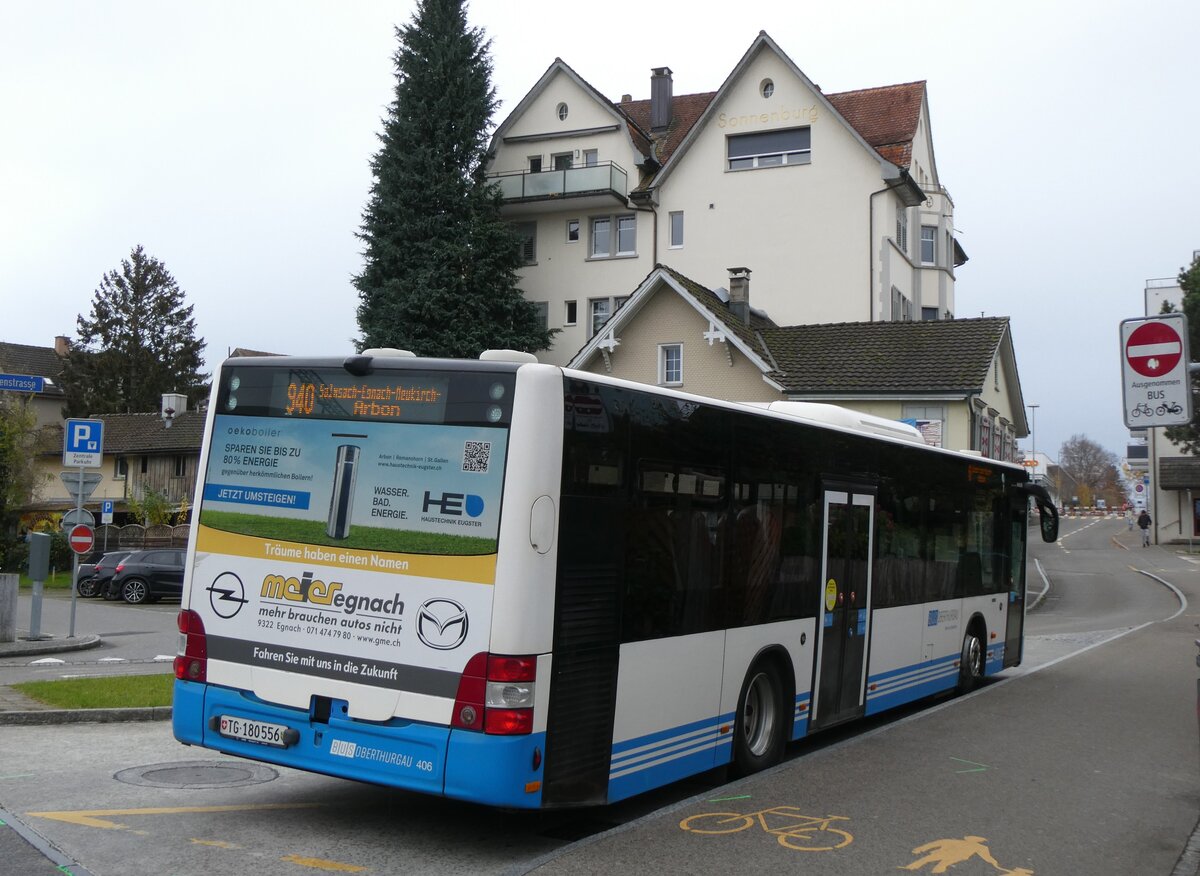 (269'297) - BOTG Amriswil - Nr. 406/TG 180'556 - MAN (ex Nr. 2) am 19. November 2024 beim Bahnhof Romanshorn