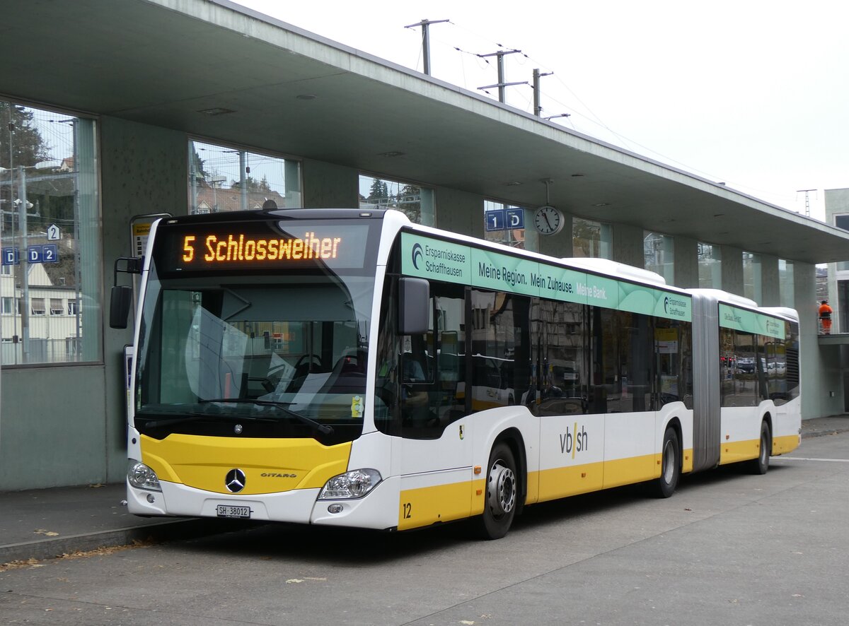 (269'307) - VBSH Schaffhausen - Nr. 12/SH 38'012 - Mercedes am 21. November 2024 beim Bahnhof Schaffhausen