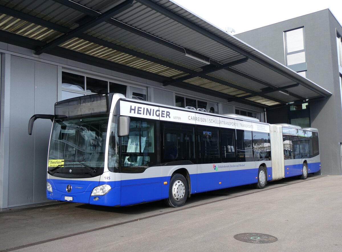 (269'367) - VZO Grningen - Nr. 145/ZH 920'145 - Mercedes am 23. November 2024 in Winterthur, Daimler Buses