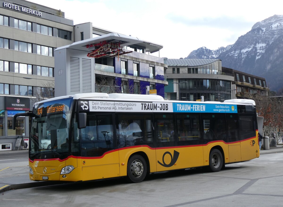 (269'633) - PostAuto Bern - BE 610'532/PID 11'859 - Mercedes (ex BE 610'544) am 6. Dezember 2024 beim Bahnhof Interlaken West