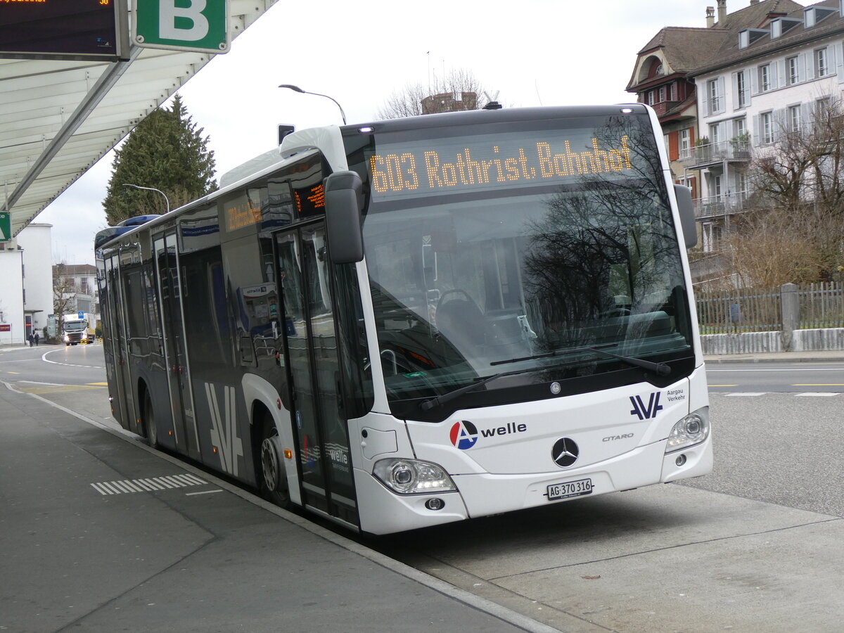 (269'739) - Limmat Bus, Dietikon - AG 370'316 - Mercedes am 10. Dezember 2024 beim Bahnhof Zofingen