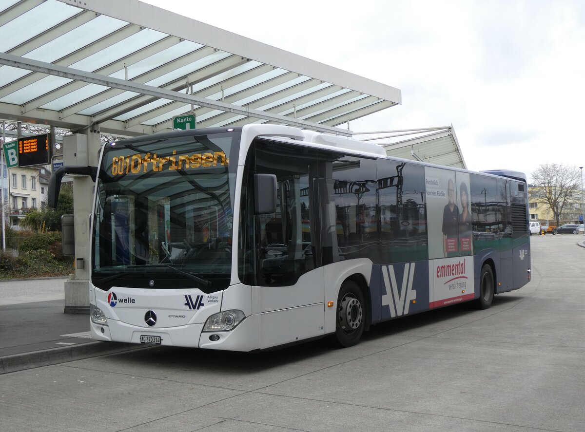 (269'740) - Limmat Bus, Dietikon - AG 370'314 - Mercedes am 10. Dezember 2024 beim Bahnhof Zofingen