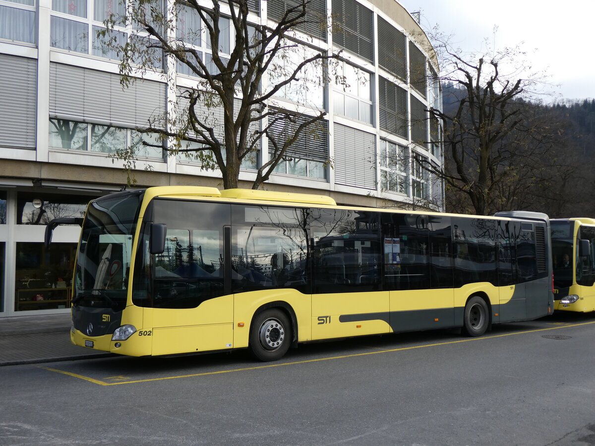 (269'842) - STI Thun - Nr. 502/BE 809'502 - Mercedes am 13. Dezember 2024 bei der Schifflndte Thun