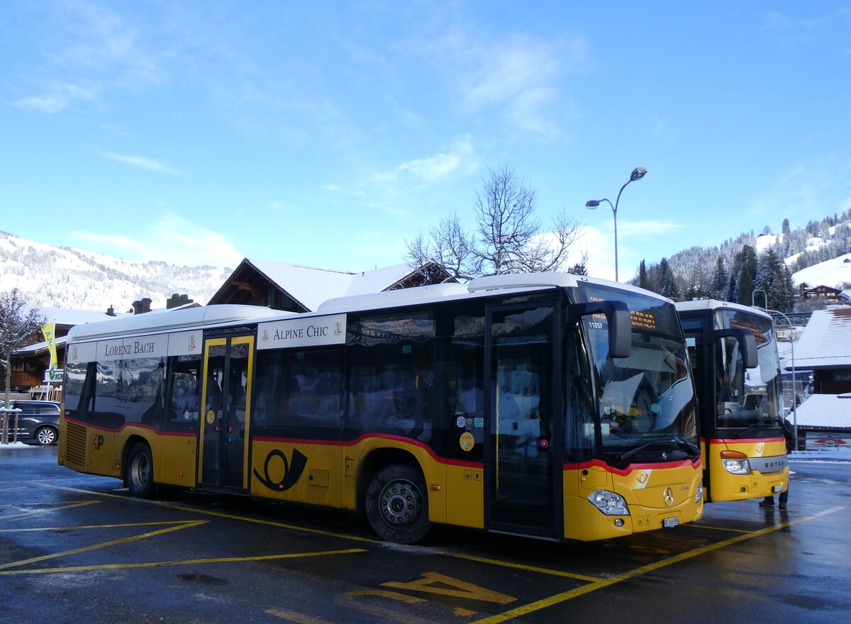 (270'061) - Kbli, Gstaad - BE 366'355/PID 11'857 - Mercedes (ex PostAuto Bern BE 538'988; ex PostAuto Bern BE 653'386) am 21. Dezember 2024 beim Bahnhof Gstaad