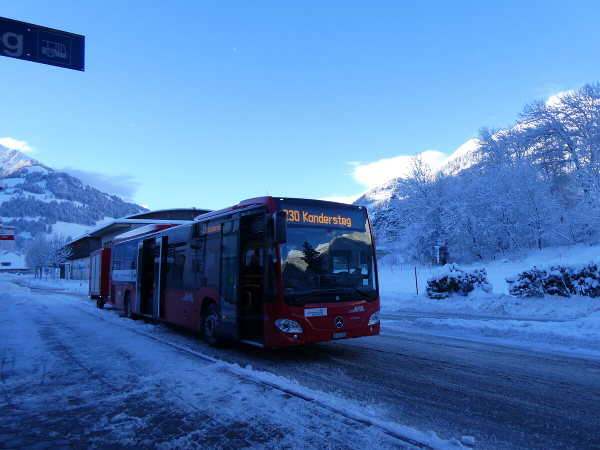 (270'139) - AFA Adelboden - Nr. 96/BE 823'926 - Mercedes am 24. Dezember 2024 beim Bahnhof Frutigen