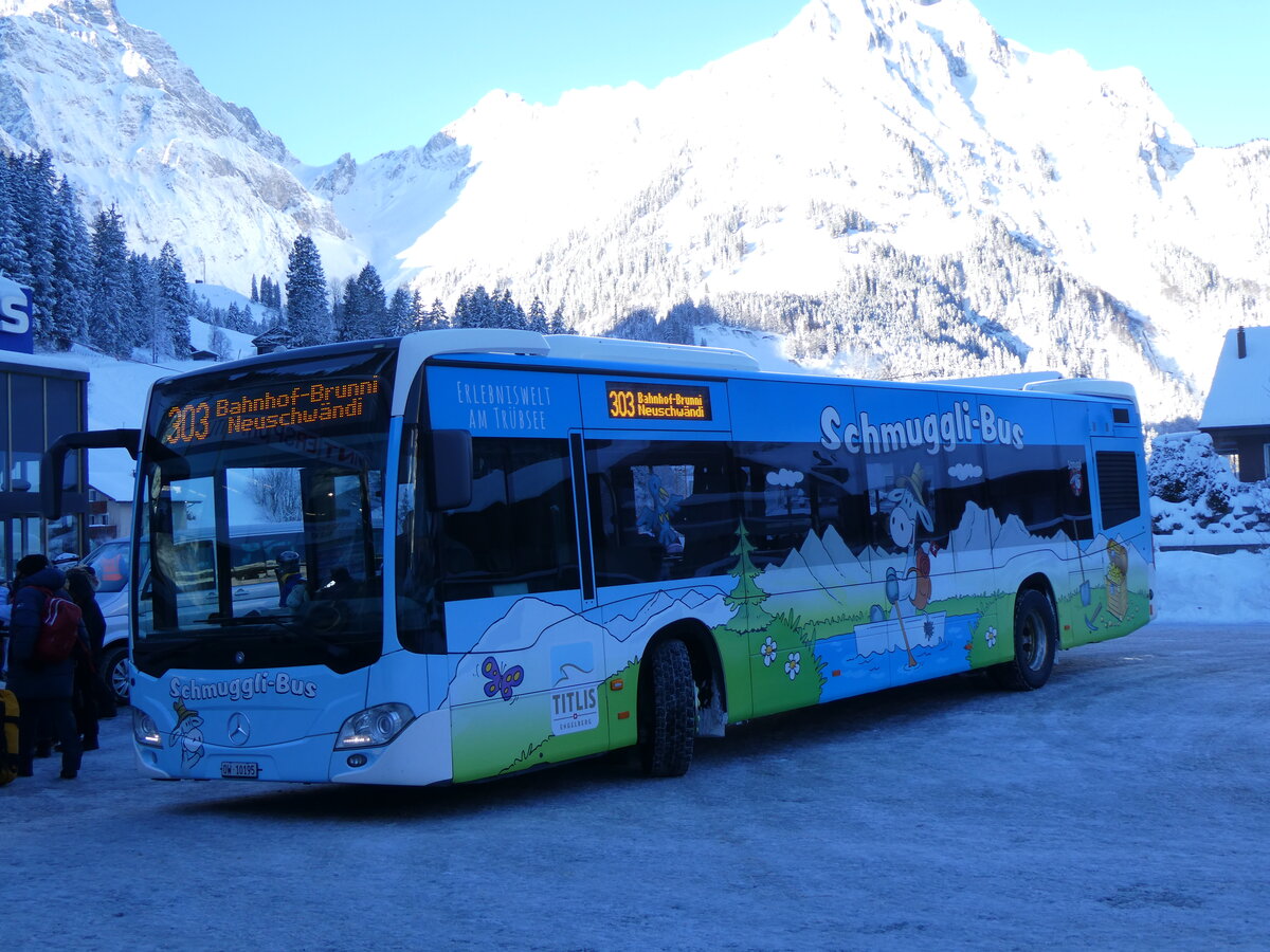 (270'195) - EAB Engelberg - Nr. 1/OW 10'195 - Mercedes (ex AAGS Schwyz Nr. 14) am 25. Dezember 2024 in Engelberg, Talstation Titlis