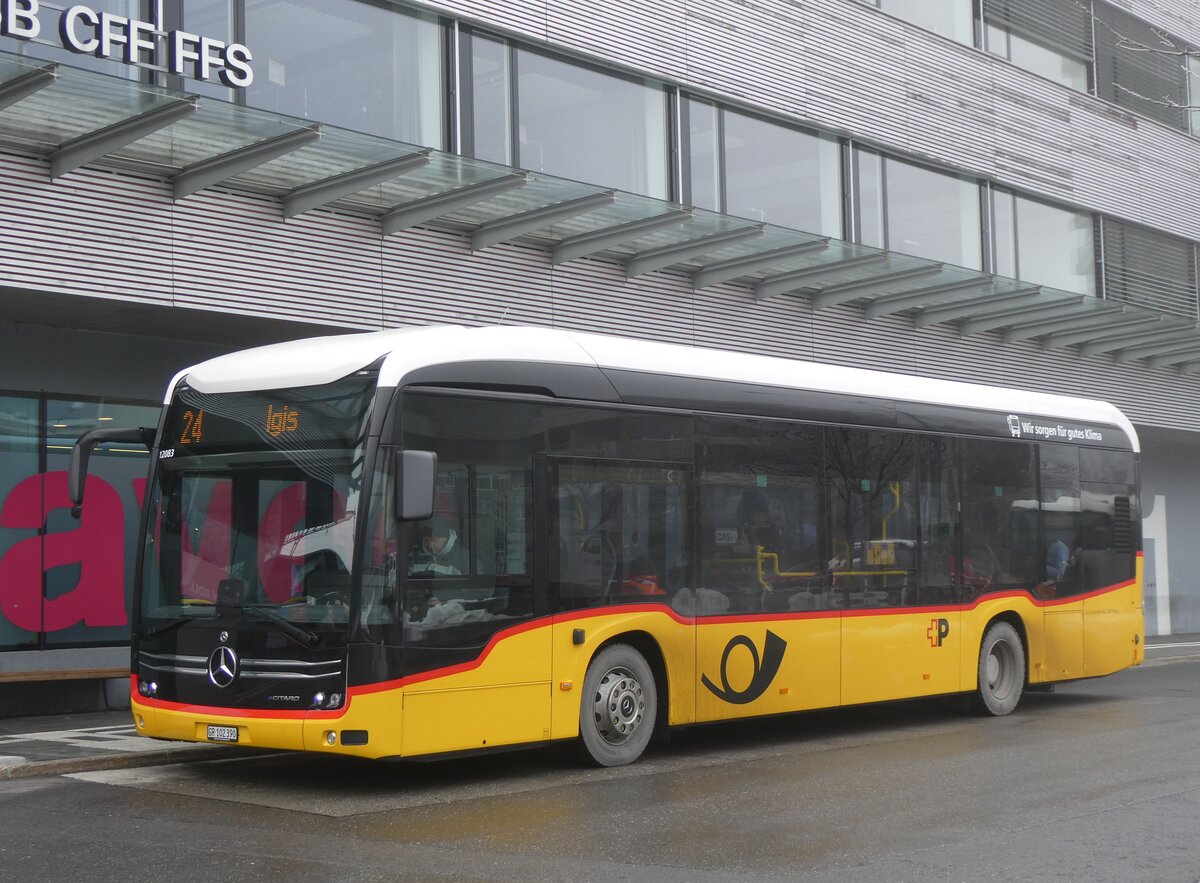 (270'278) - Gessinger, Bad Ragaz - GR 102'390/PID 12'083 - eMercedes am 27. Dezember 2024 beim Bahnhof Landquart