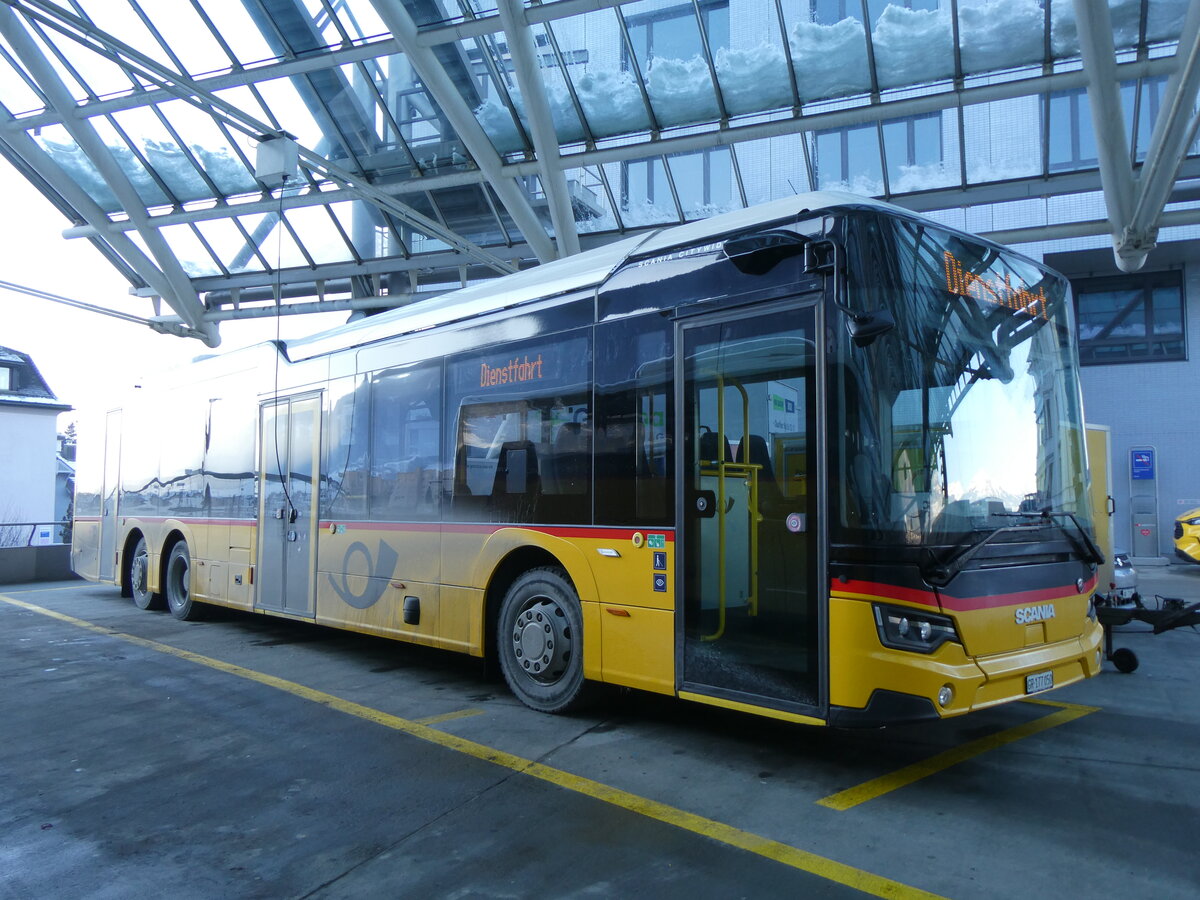 (270'295) - PostAuto Graubnden - GR 177'050/PID 12'108 - Scania am 27. Dezember 2024 in Chur, Postautostation