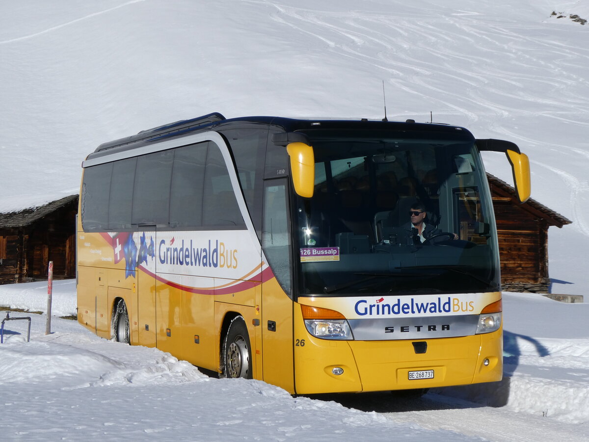 (270'359) - GrindelwaldBus, Grindelwald - Nr. 26/BE 268'737 - Setra am 29. Dezember 2024 auf der Bussalp