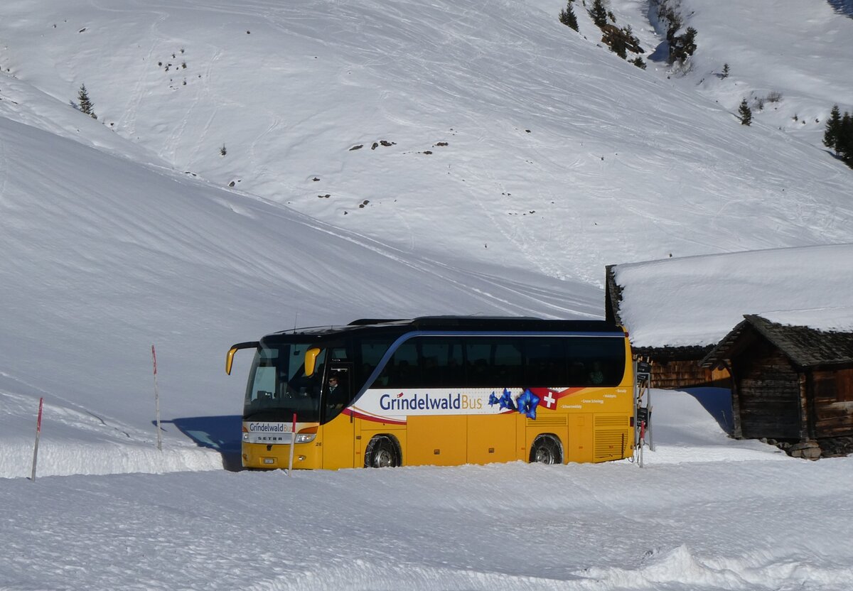 (270'372) - GrindelwaldBus, Grindelwald - Nr. 26/BE 268'737 - Setra am 29. Dezember 2024 auf der Bussalp