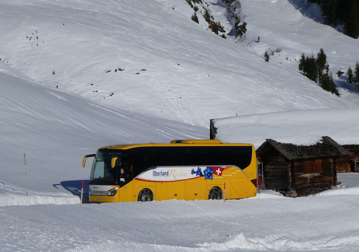 (270'373) - Oberland Reisen, Thun - Nr. 22/BE 92'977 - Setra (ex AVG Grindelwald Nr. 22) am 29. Dezember 2024 auf der Bussalp