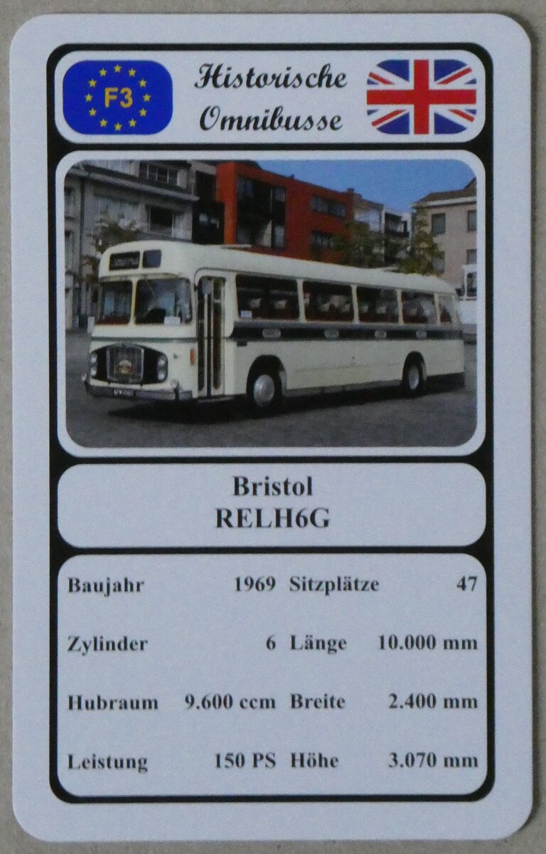 (270'458) - Quartett-Spielkarte mit Bristol RELH6G von 1969 am 31. Dezember 2024 in Thun