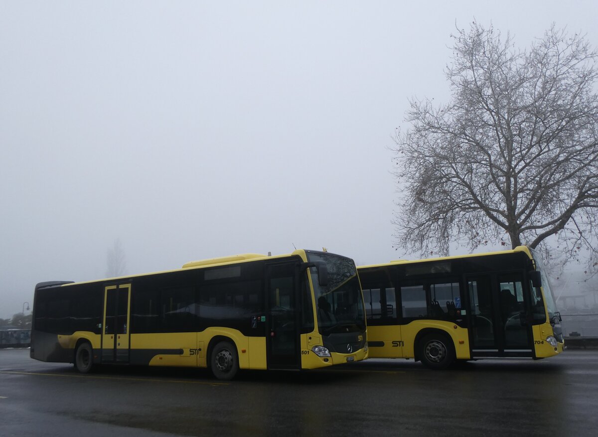 (270'467) - STI Thun - Nr. 501/BE 408'501 - Mercedes am 31. Dezember 2024 bei der Schifflndte Thun