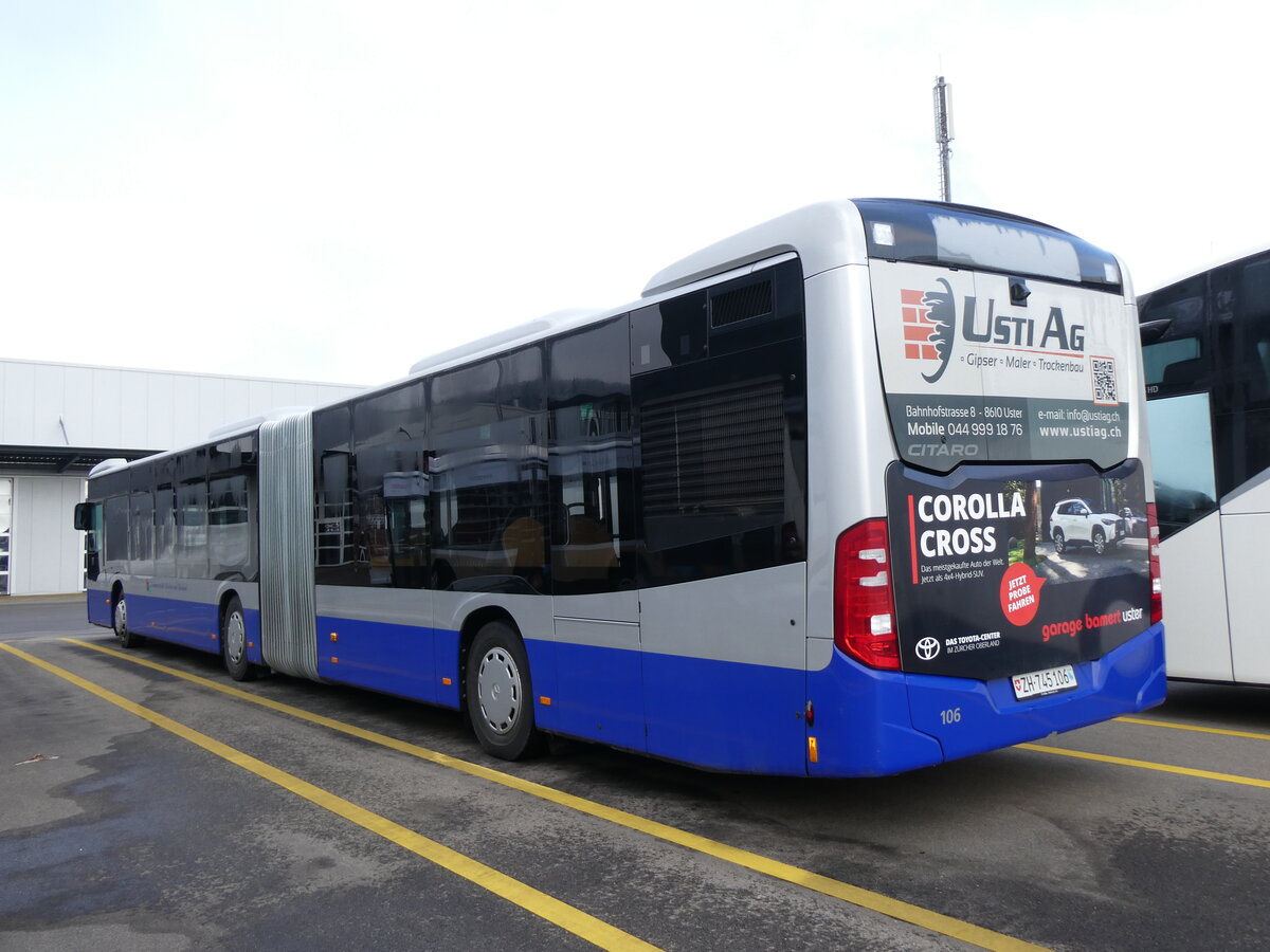 (270'590) - VZO Grningen - Nr. 106/ZH 745'106 - Mercedes am 4. Januar 2025 in Winterthur, Daimler Buses