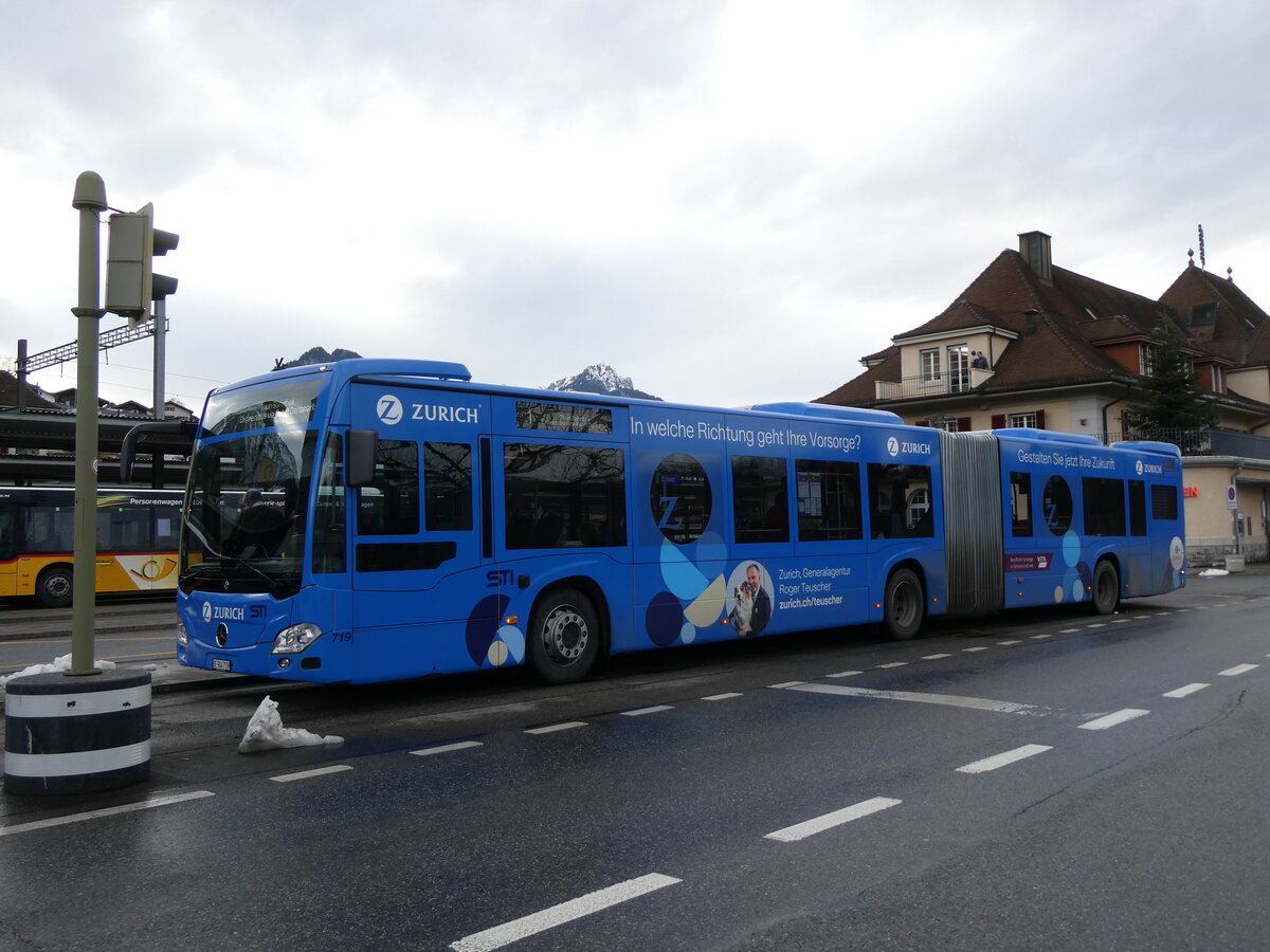 (270'721) - STI Thun - Nr. 719/BE 904'719 - Mercedes am 6. Januar 2025 beim Bahnhof Spiez