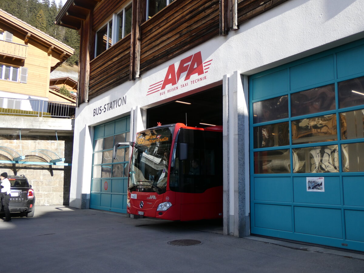 (270'727) - AFA Adelboden - Nr. 93/BE 26'705 - Mercedes am 7. Januar 2025 in Adelboden, Busstation (Teilaufnahme)