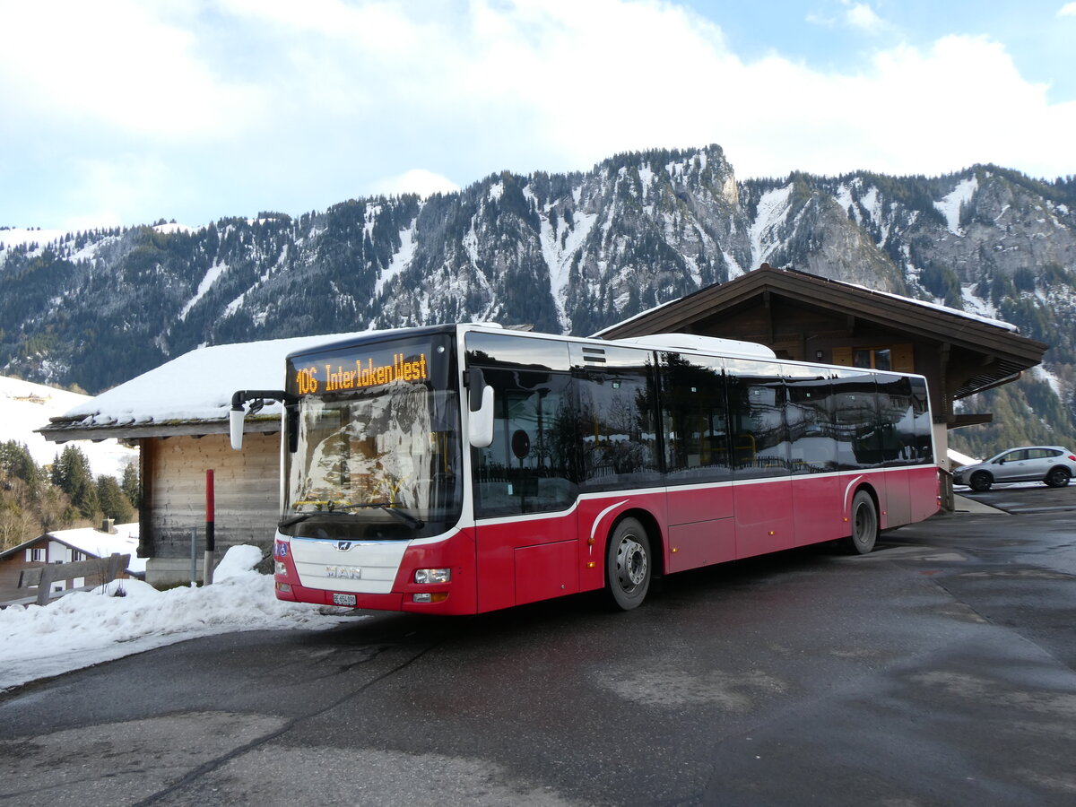(270'753) - PostAuto Bern - BE 654'090/PID 12'339 - MAN (ex Dr. Richard, A-Wien Nr. 1419) am 7. Januar 2025 in Habkern, Zundli