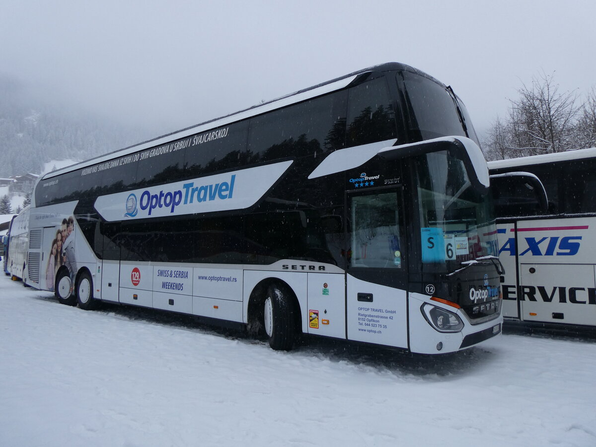 (270'956) - Optop Travel, Opfikon - Nr. 12/ZH 456'101 - Setra am 11. Januar 2025 in Adelboden, ASB