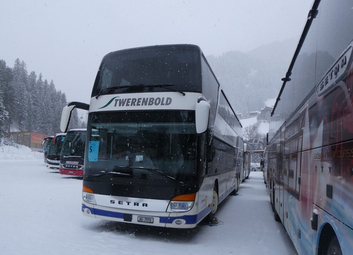 (271'004) - Twerenbold, Baden - Nr. 100/AG 7976 - Setra am 11. Januar 2025 in Adelboden, ASB