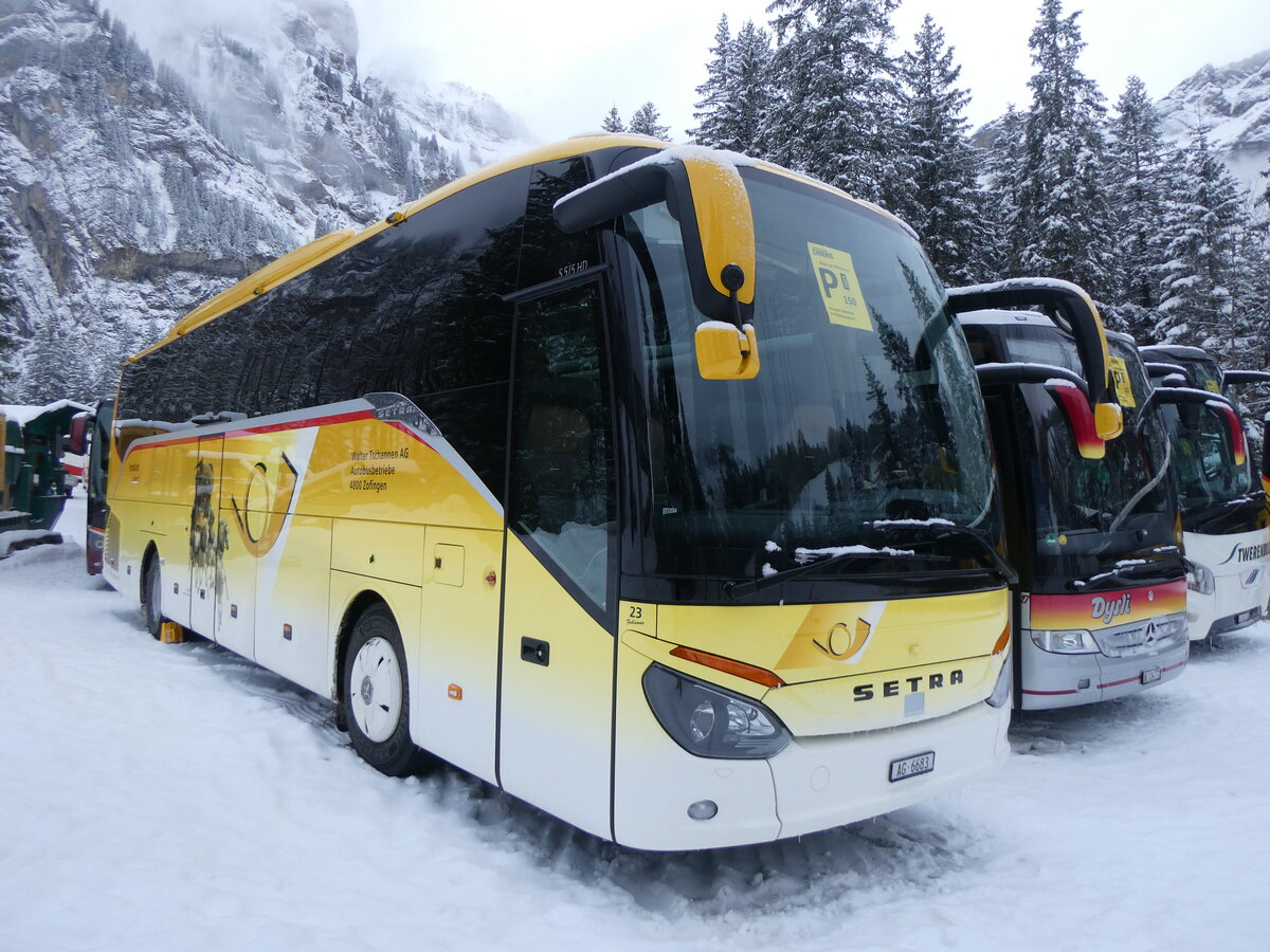 (271'074) - Tschannen, Zofingen - Nr. 23/AG 6683 - Setra am 11. Januar 2025 in Adelboden, Unter dem Birg