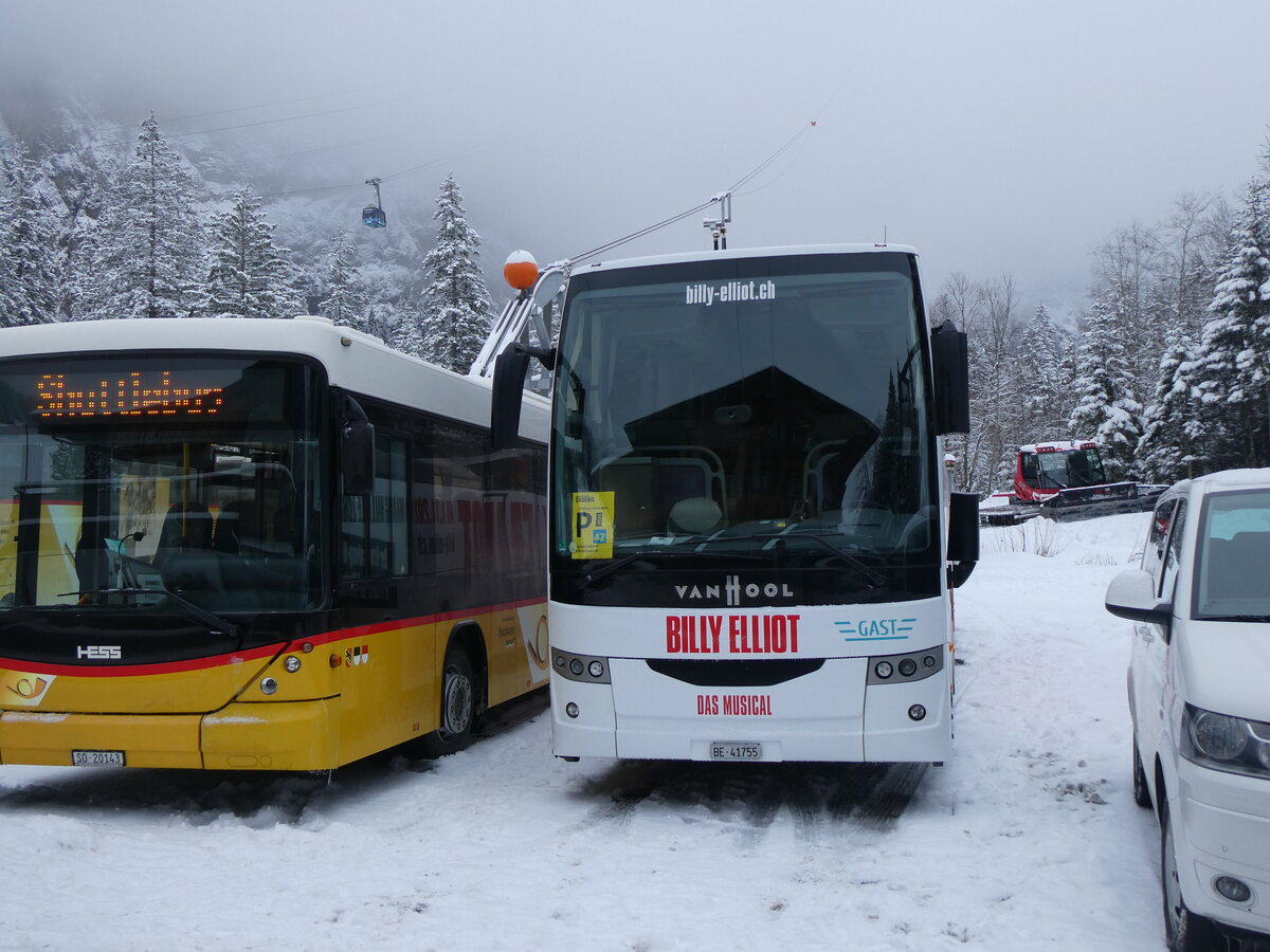 (271'089) - Gast, Utzenstorf - BE 41'755 - Van Hool am 11. Januar 2025 in Adelboden, Unter dem Birg