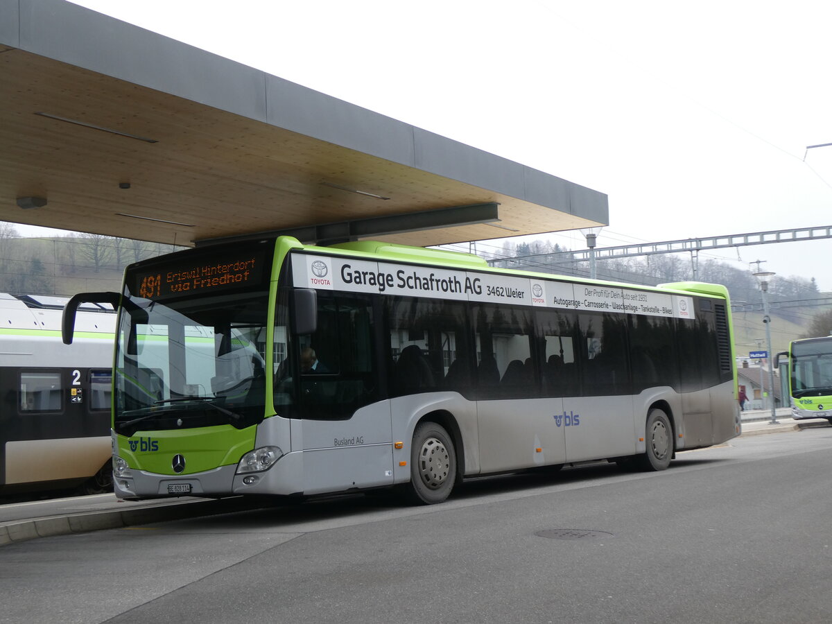 (271'215) - Busland, Burgdorf - Nr. 114/BE 828'114 - Mercedes am 17. Januar 2025 beim Bahnhof Huttwil