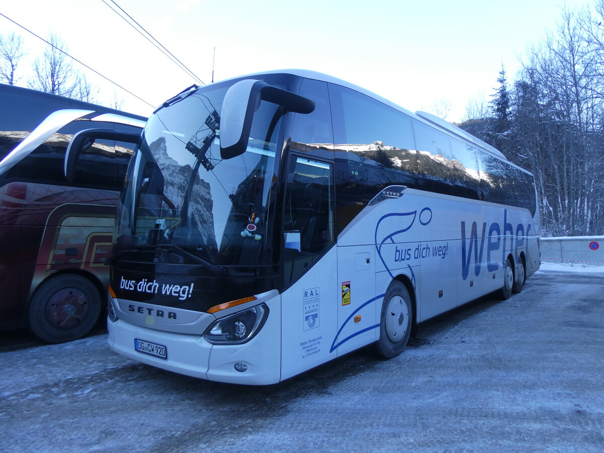 (271'248) - Aus Deutschland: Weber, Achern - OG-CW 920 - Setra am 18. Januar 2025 in Grindelwald, Terminal