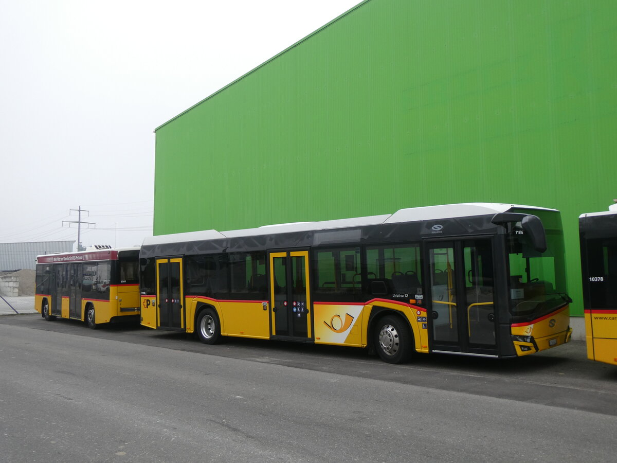 (271'346) - PostAuto Bern - BE 560'403/PID 11'936 - Solaris am 19. Januar 2025 in Kerzers, Interbus