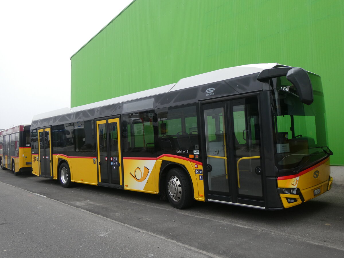 (271'347) - PostAuto Bern - BE 560'403/PID 11'936 - Solaris am 19. Januar 2025 in Kerzers, Interbus