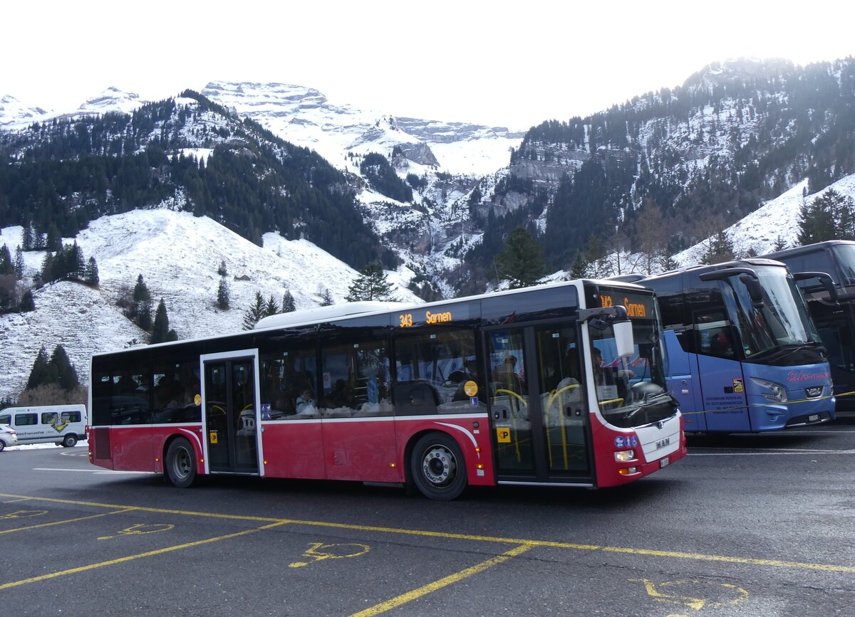 (271'426) - PostAuto Zentralschweiz - Nr. 530/OW 26'301/PID 12'338 - MAN (ex Dr. Richard, A-Wien Nr. 1418) am 24. Januar 2025 auf der Stckalp