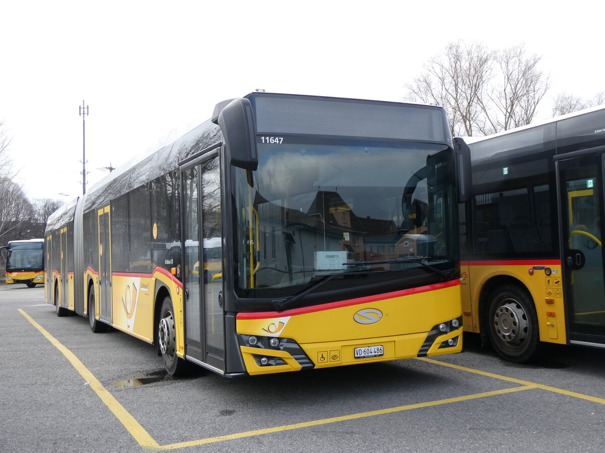 (271'581) - CarPostal Ouest - VD 604'486/PID 11'647 - Solaris am 1. Februar 2025 in Yverdon, Garage