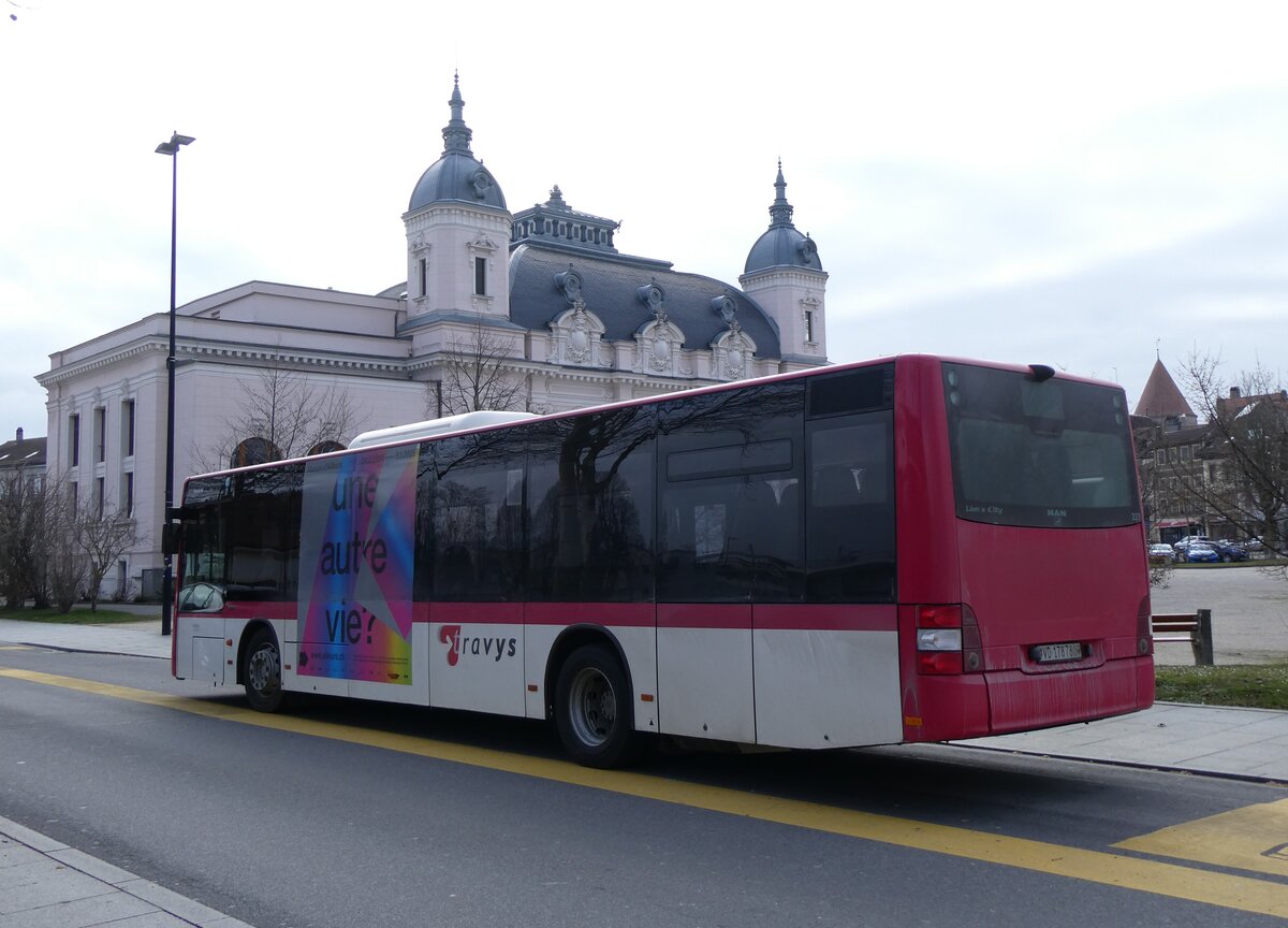 (271'606) - TRAVYS Yverdon - Nr. 227/VD 178'780 - MAN am 1. Februar 2025 beim Bahnhof Yverdon