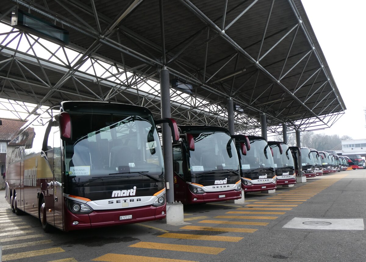 (271'780) - Marti, Kallnach - Nr. 14/BE 572'214 - Setra am 8. Februar 2025 in Kallnach, Car-Terminal