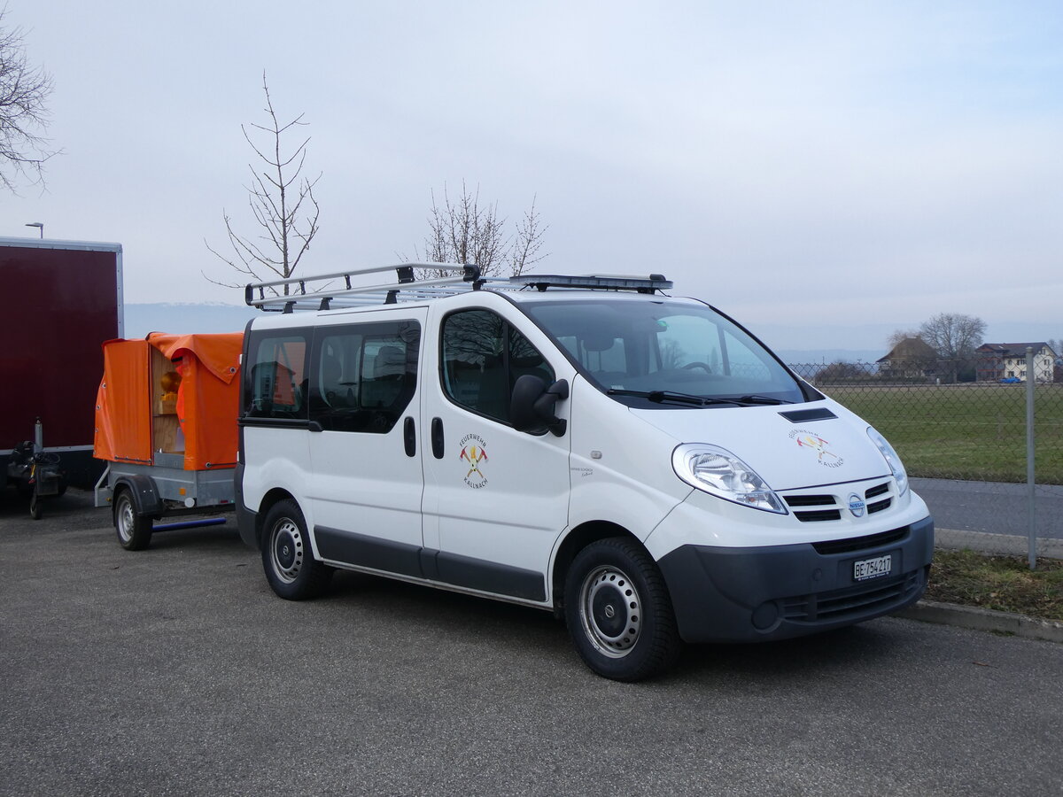 (271'798) - Feuerwehr, Kallnach - BE 754'217 - Nissan am 8. Februar 2025 in Kallnach, Car-Terminal Marti