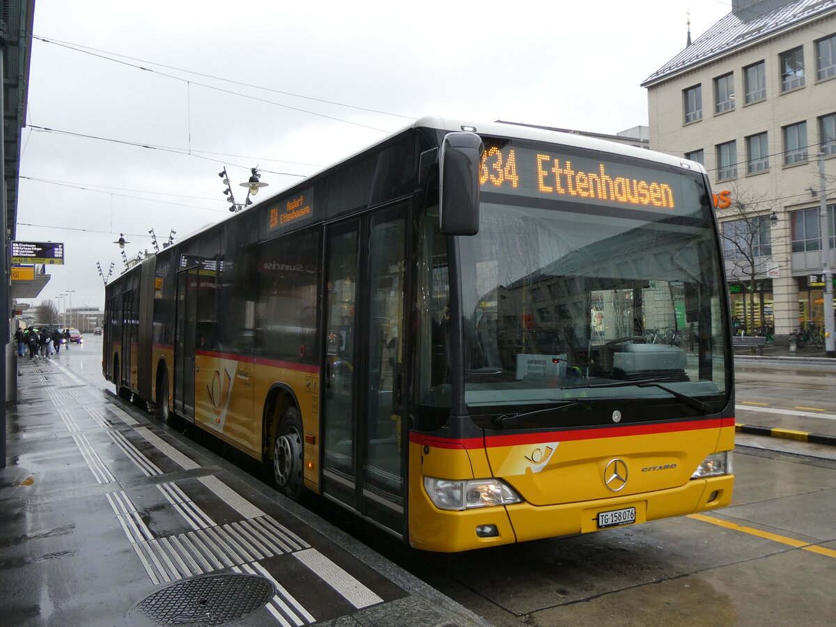 (271'884) - PostAuto Ostschweiz - TG 158'076/PID 5504 - Mercedes (ex PostAuto Nordschweiz) am 13. Februar 2025 beim Bahnhof Frauenfeld