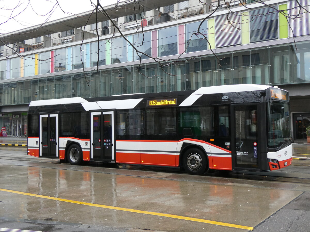 (271'900) - StadtBUS, Frauenfeld - Nr. 704/TG 237'704 - Solaris am 13. Februar 2025 beim Bahnhof Frauenfeld