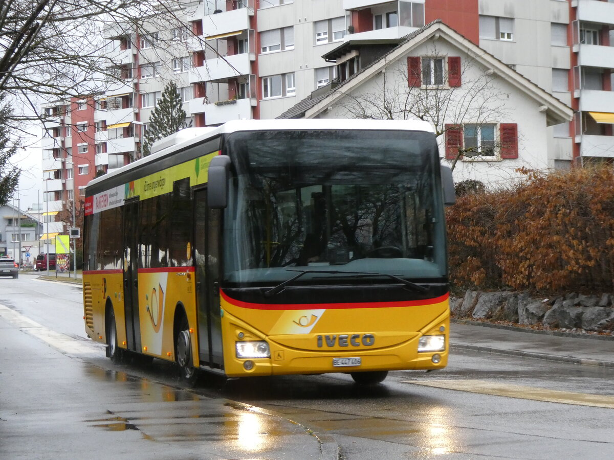 (271'909) - Engeloch, Riggisberg - Nr. 3/BE 447'406/PID 10'338 - Iveco am 13. Februar 2025 in Steffisburg, Mittelstrasse