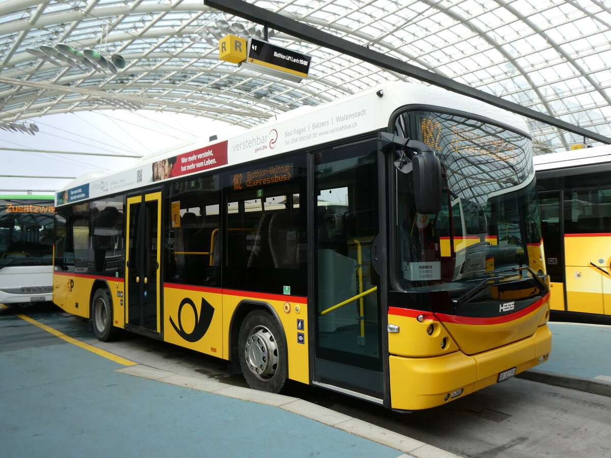 (271'991) - PostAuto Graubnden - GR 102'391/PID 11'609 - Scania/Hess (ex Gessinger, Bad Ragaz) am 14. Februar 2025 in Chur, Postautostation