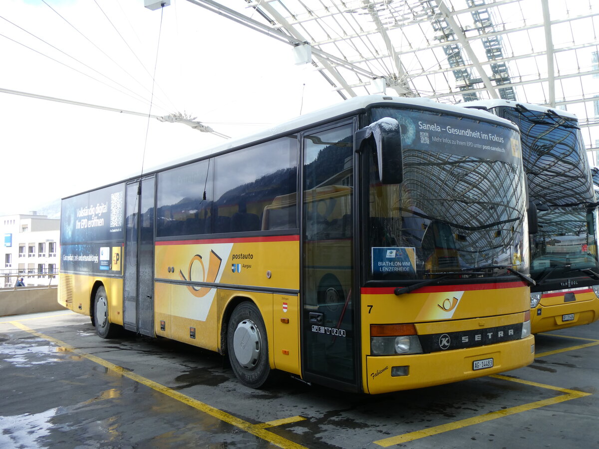 (272'025) - Tschannen, Zofingen - Nr. 7/AG 14'483/PID 90 - Setra am 14. Februar 2025 in Chur, Postautostation