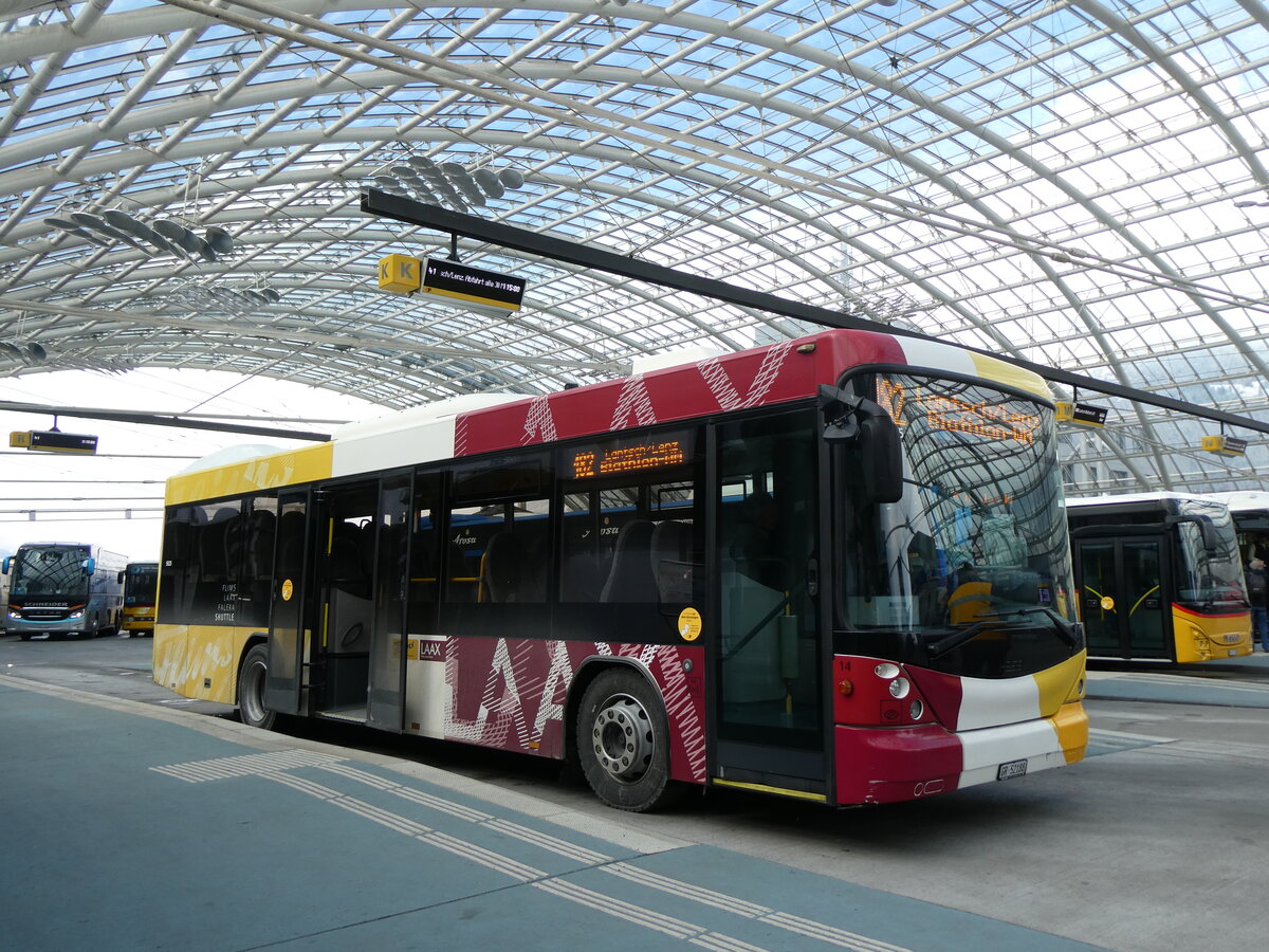 (272'040) - PostAuto Graubnden - GR 51'188/PID 5025 - Scania/Hess am 14. Februar 2025 in Chur, Postautostation