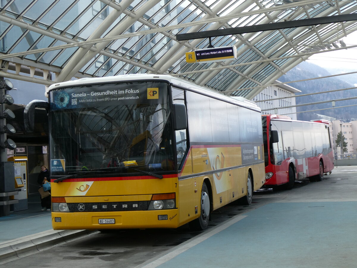 (272'057) - Tschannen, Zoringen - Nr. 7/AG 14'483/PID 90 - Setra am 14. Februar 2025 in Chur, Postautostation