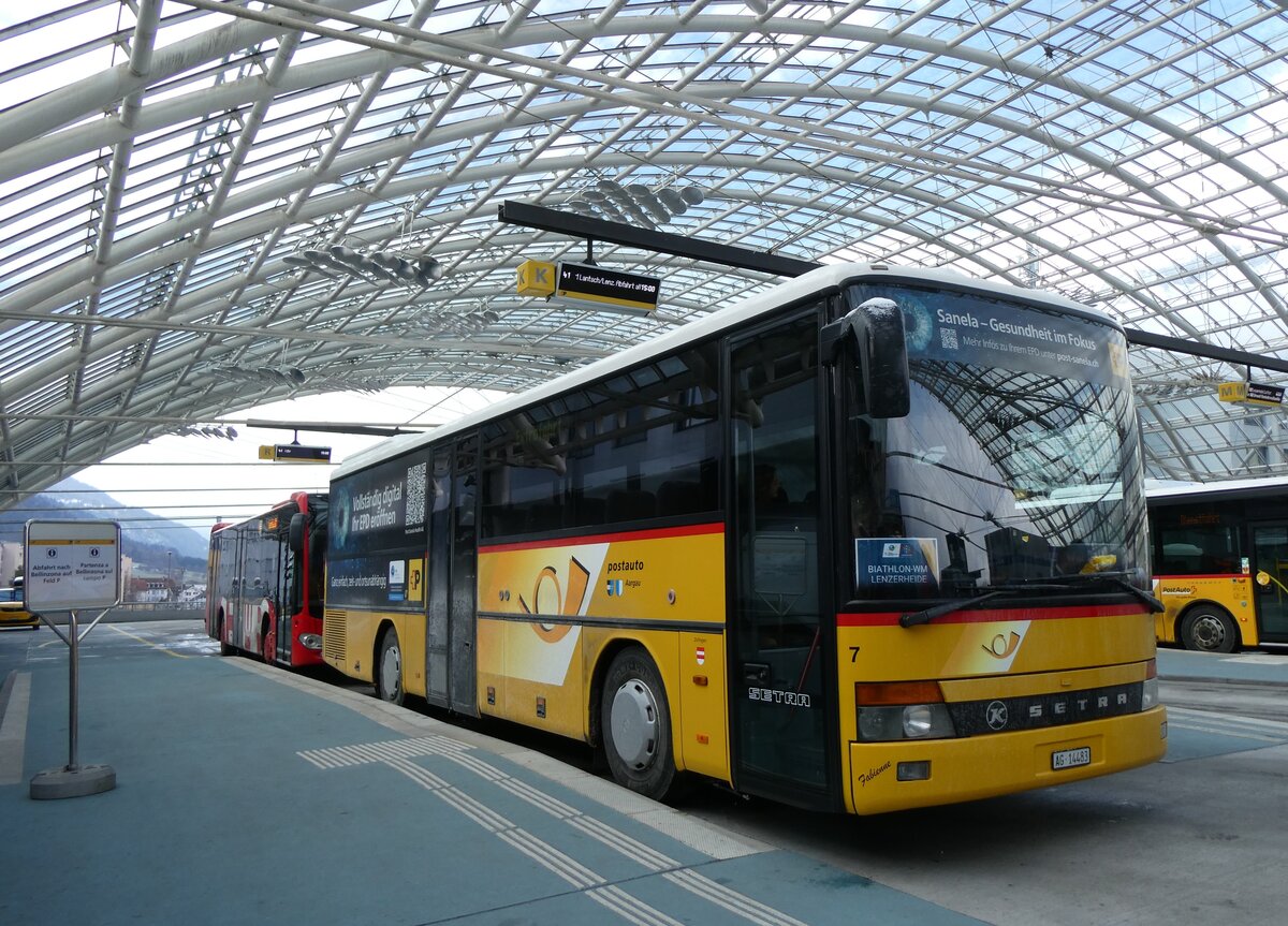 (272'060) - Tschannen, Zofingen - Nr. 7/AG 14'483/PID 90 - Setra am 14. Februar 2025 in Chur, Postautostation