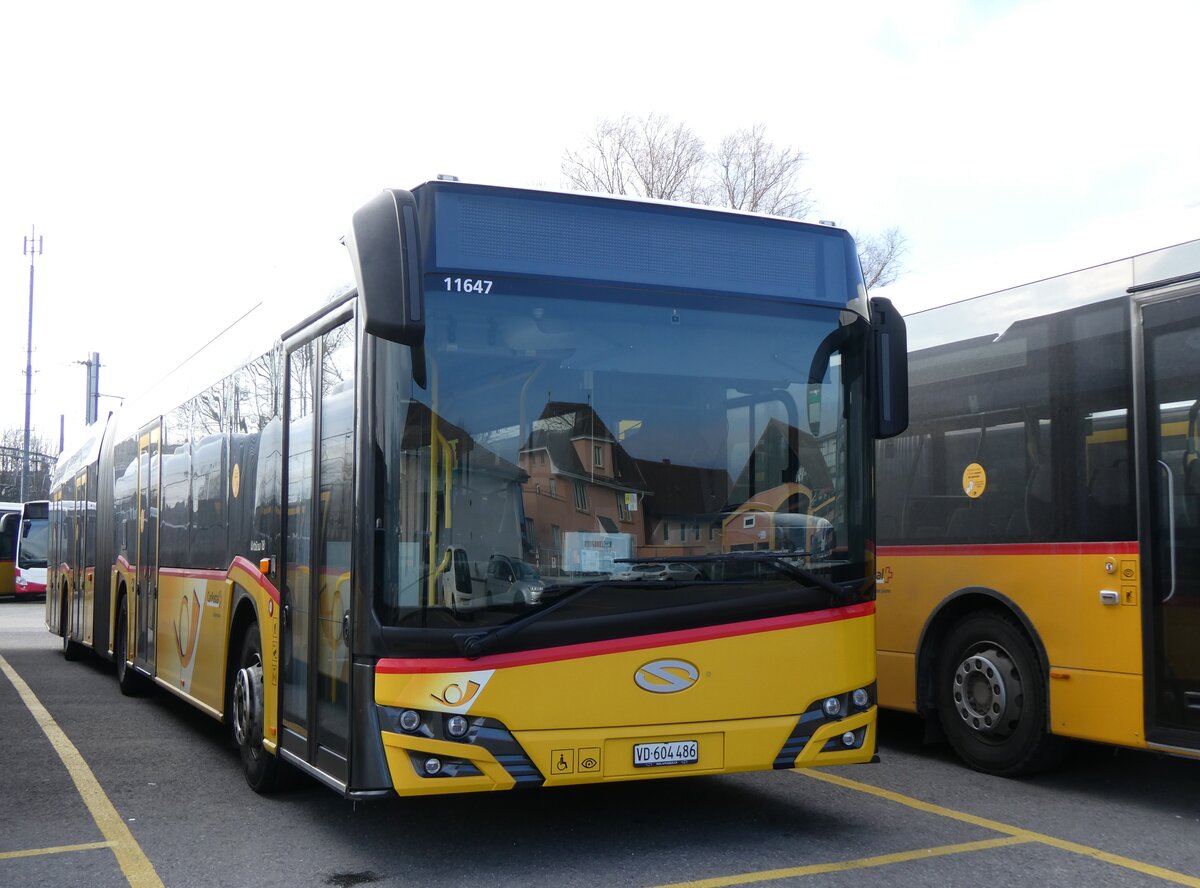 (272'071) - CarPostal Ouest - VD 604'486/PID 11'647 - Solaris am 15. Februar 2025 in Yverdon, Garage