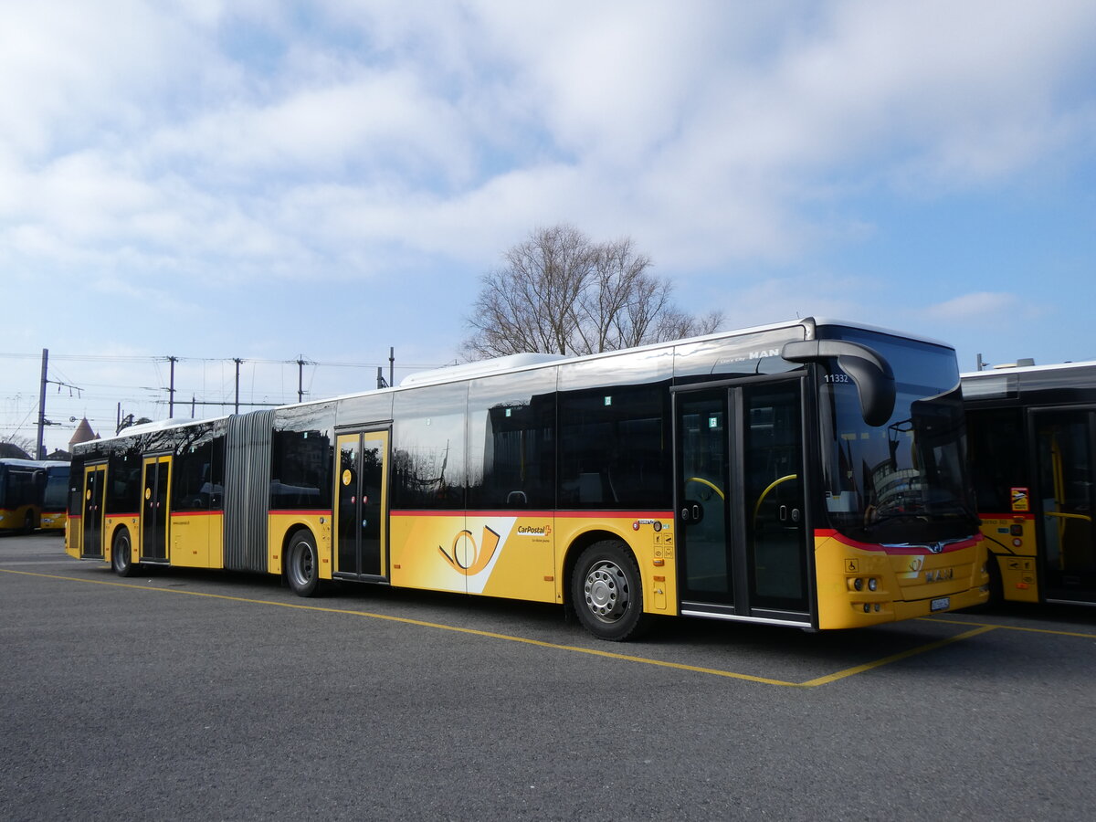 (272'073) - CarPostal Ouest - VD 566'342/PID 11'332 - MAN am 15. Februar 2025 in Yverdon, Garage