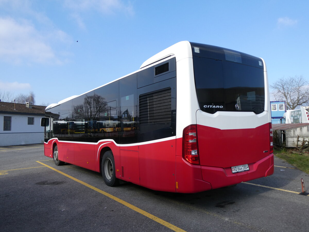 (272'081) - CarPostal Ouest - VD 644'186/PID 12'302 - Mercedes (ex Wiener Linien, A-Wien Nr. 8120) am 15. Februar 2025 in Yverdon, Garage