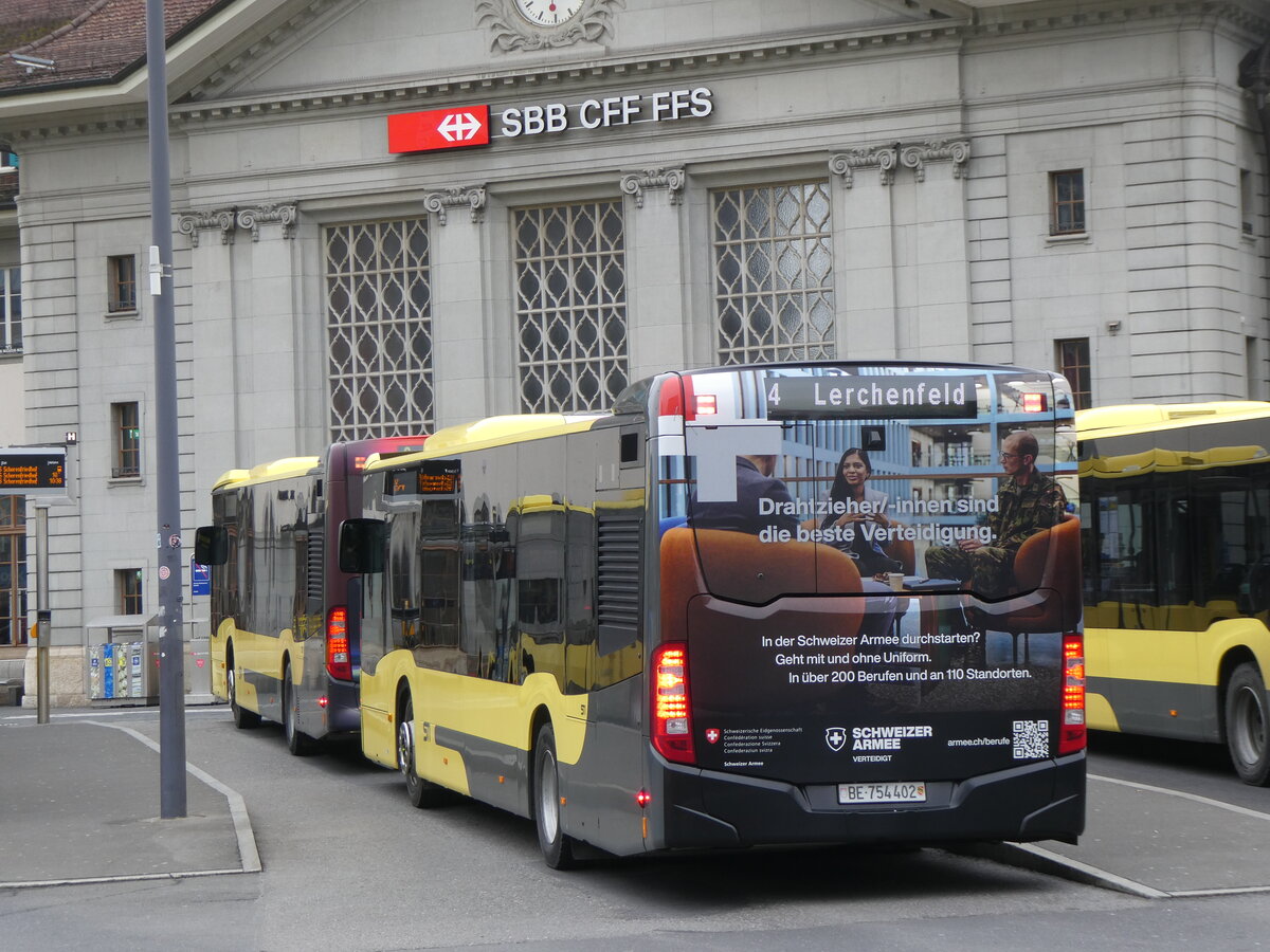 (272'212) - STI Thun - Nr. 402/BE 754'402 - Mercedes am 18. Februar 2025 beim Bahnhof Thun