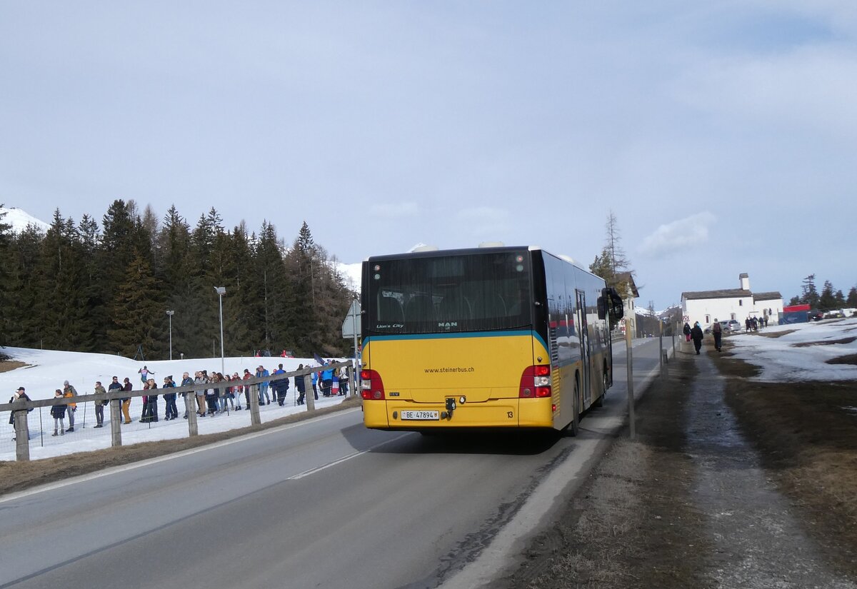 (272'321) - Steiner, Ortschwaben - Nr. 13/BE 47'894/PID 4928 - MAN am 22. Februar 2025 in Lantsch/Lenz, Biathlon-WM